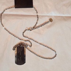 COPY - Armani Exchange Necklace Metal Dark Grey Leather